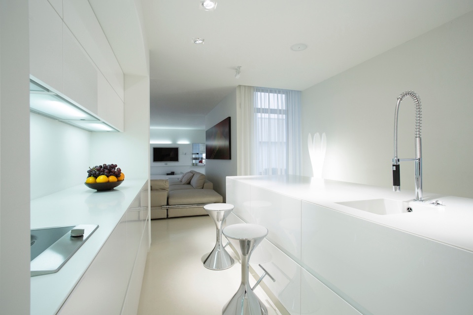 White kitchen in contemporary house